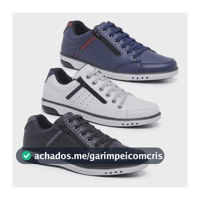 Kit 3 Pares De Sapatenis Masculino Casual Elástico Conforto