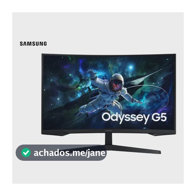 Monitor Gamer Samsung Odyssey G5, 32 ,qhd, 165hz,1ms,hdmi,dp Preto
