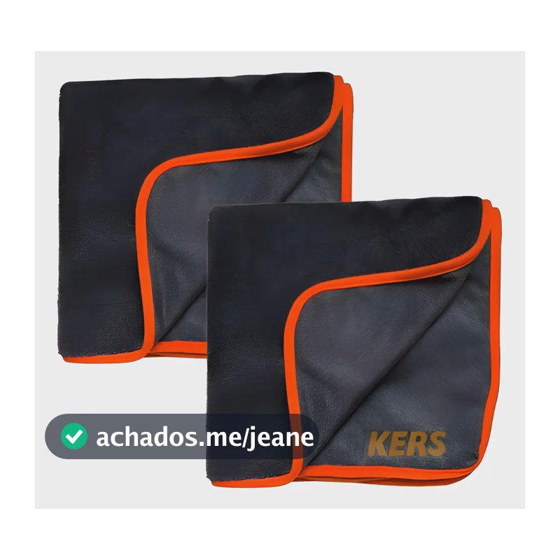 Kit 2 Toalha Flanela Secagem 600gsm Twist 60x90 Kers Cinza-escuro