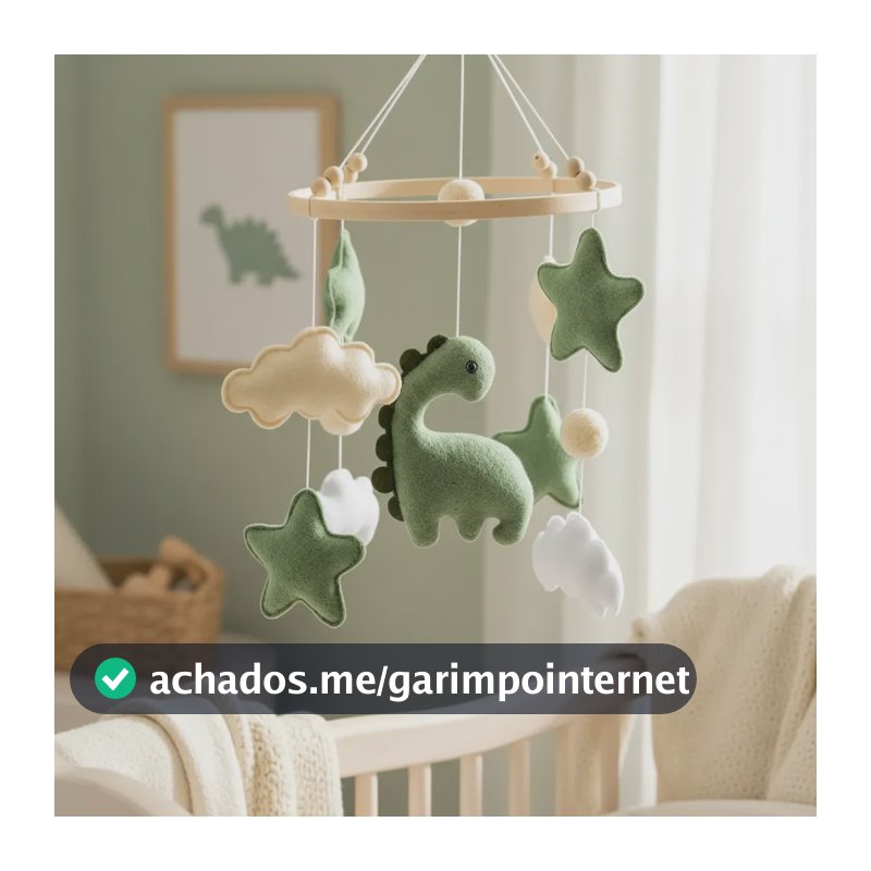 Móbile Dinossauro Brinquedo Para Berço Bebe Quarto De Bebe Verde Safari