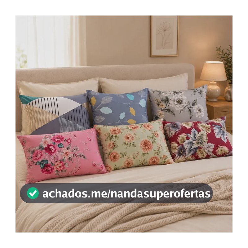 Kit 10 Fronhas 50x70 Estampadas Micropercal 200 Fios Macia Estampas Sortidas