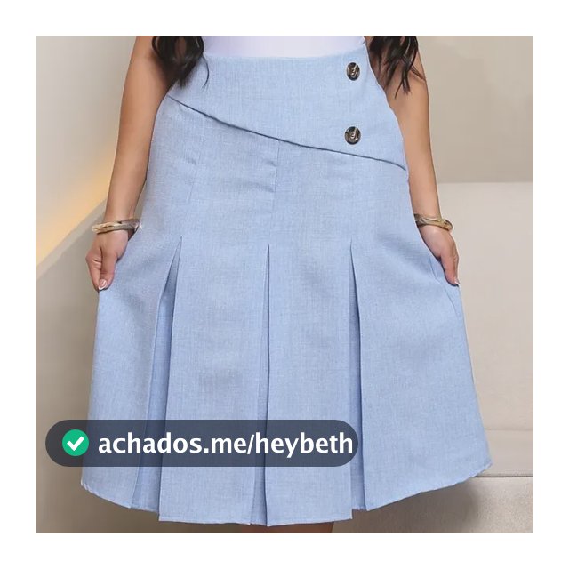 Saia Midi Feminina Plisado Botão Lateral Moda Evangélica