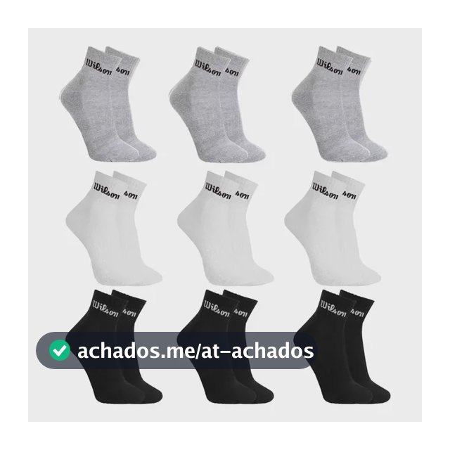 Kit 9 Pares Meias Wilson Cano Médio Masculino Adulto