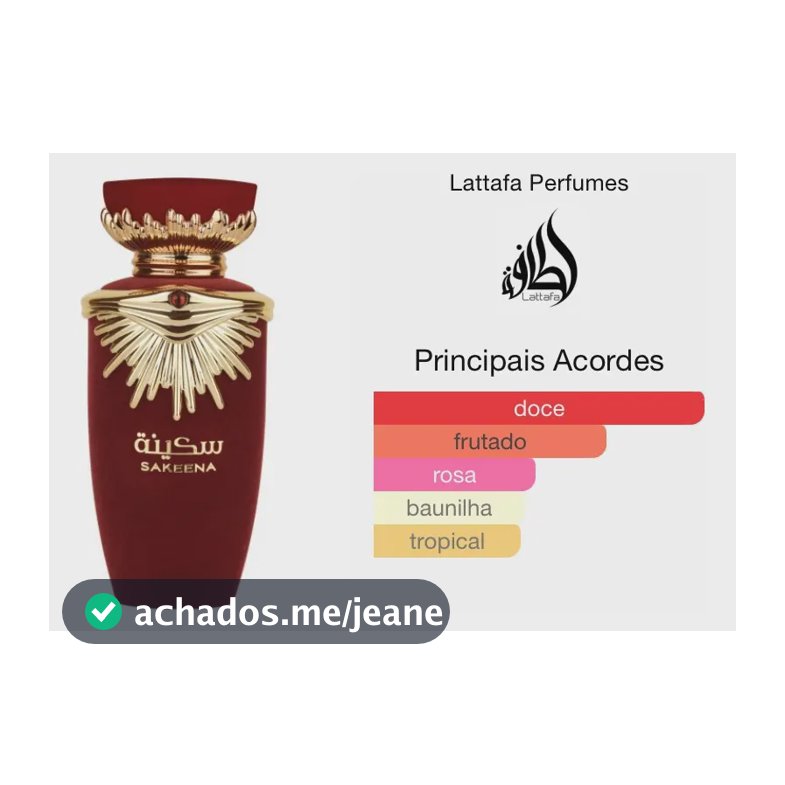 Perfume Sakeena Lattafa Edp Feminino 100ml Original