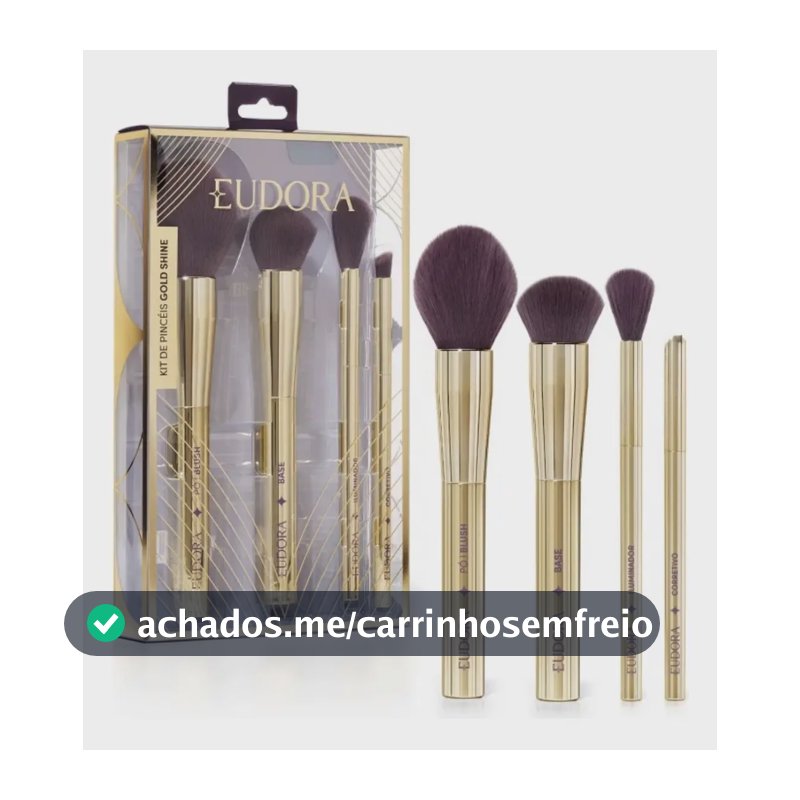 Kit De Pincéis Para Maquiagem Festa Gold Shine Dourado