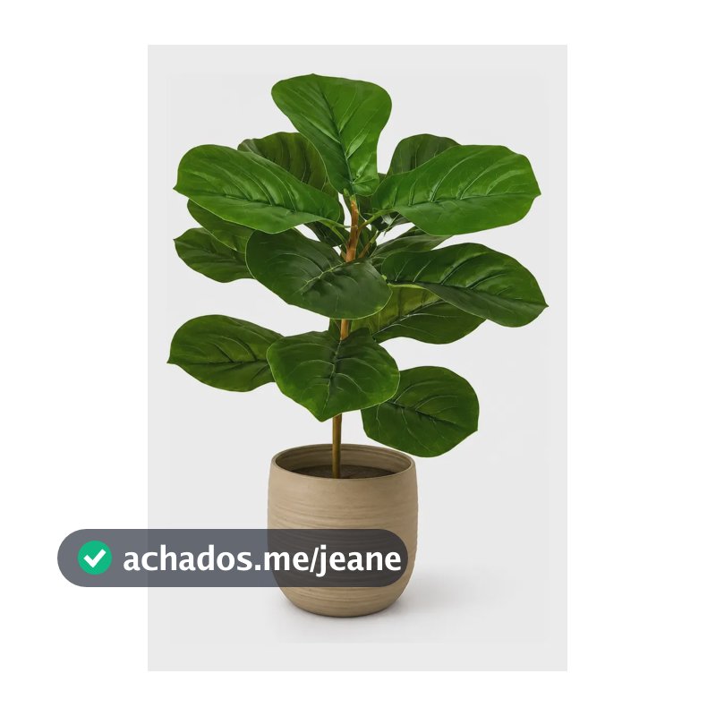 Fícus Lyrata 15 Folhas Folhagem Planta Artificial Com 50cm Ficus 50cm
