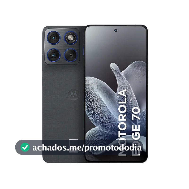 Smartphone Motorola Edge 70 5g - 256gb 8gb Ram + 16gb Ram Boost, Ultrafino, 3 Cameras 50mp, Tela 1.5k Extreme Amoled 120hz - Preto