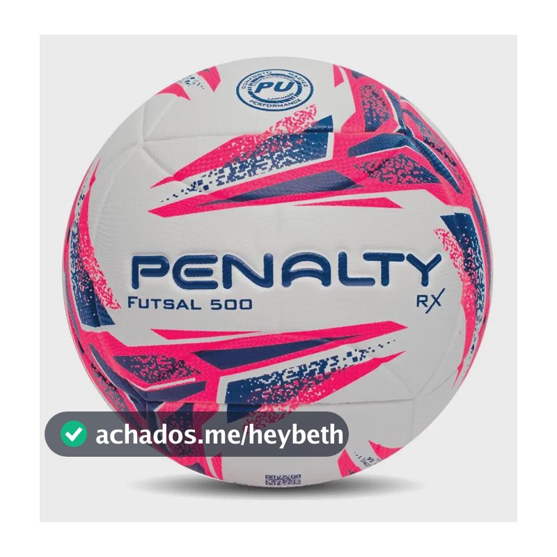 Bola De Futsal Rx 500 Xxiii Cor Branco Rosa E Azul Penalty