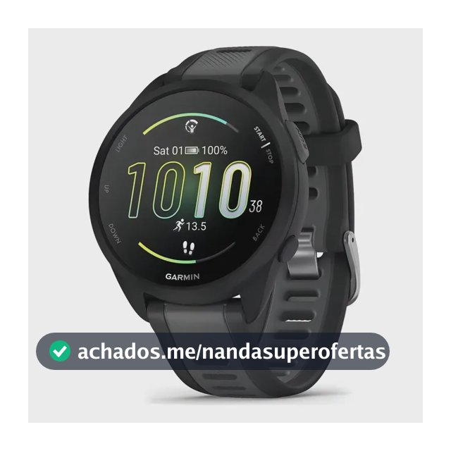 Relógio Garmin Forerunner 165 Basic Amoled Preto Desenho da pulseira Mesh