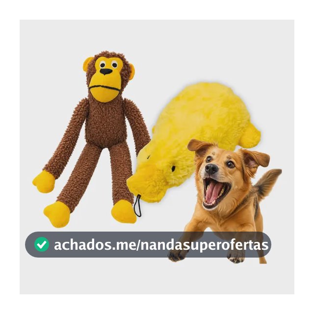 Kit Brinquedo Para Cachorro Pelúcia Big Duck + Macaco