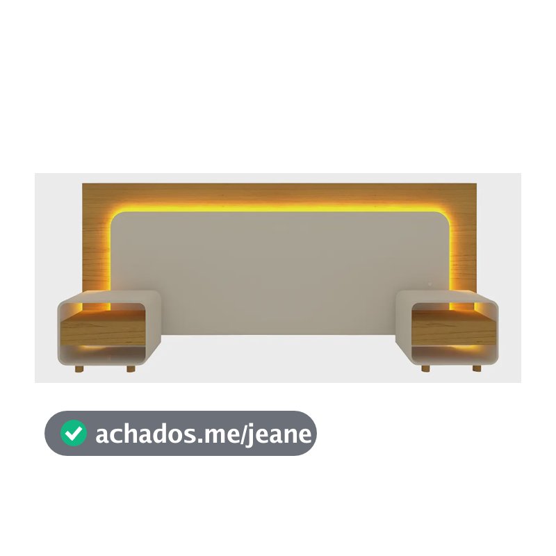 Cabeceira Box Casal Com 2 Mesas de Cabeceira Com Led Ci