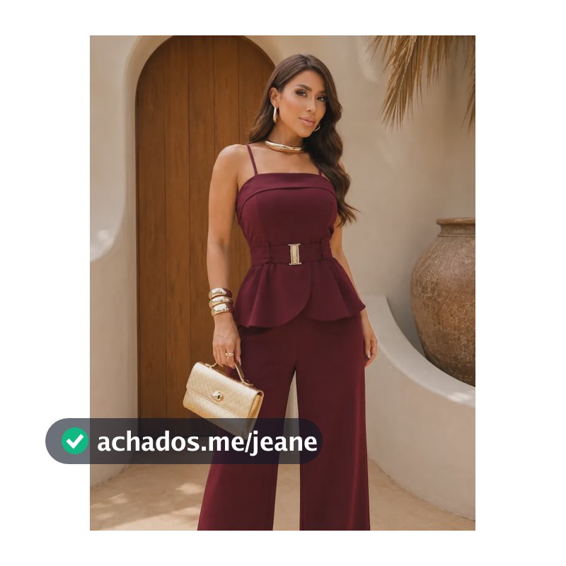 Conjunto Feminino Viscose Alfaiataria Blusa Calça Elegante Burgundy Liso G