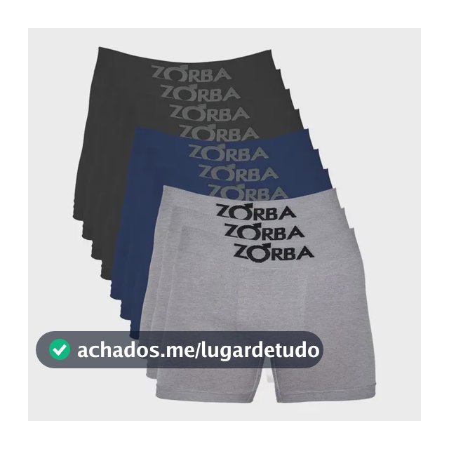 Kit 10 Cuecas Zorba Boxer Sem Costura Algodão 781