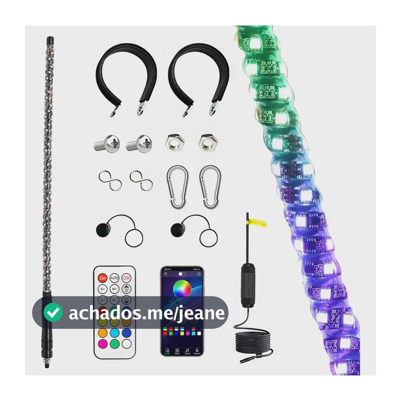 Antenas Led Para Rzr Camionetas 90cm Rgb Impermeabl