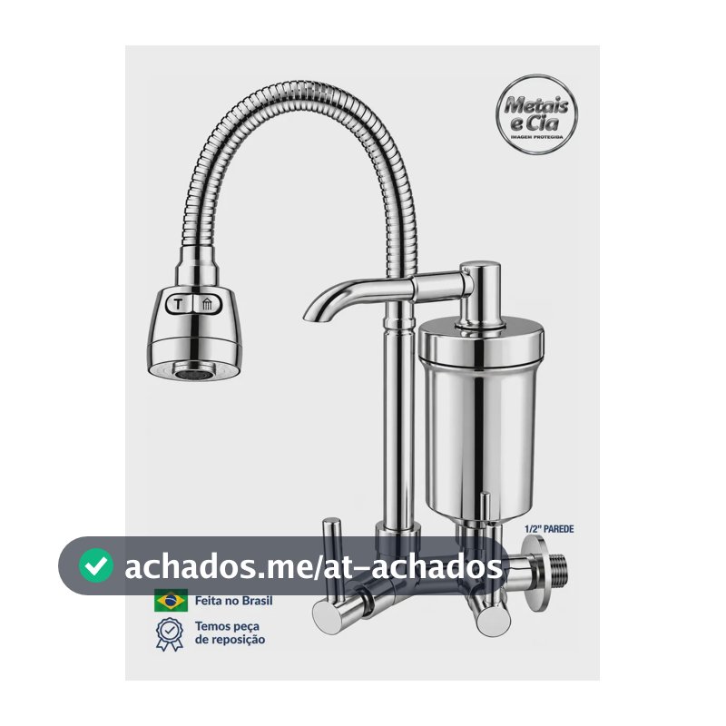 Torneira Com Filtro Gourmet Flexível Filtro Cozinha Parede Bica Com Filtro Cromado Purificador De Agua