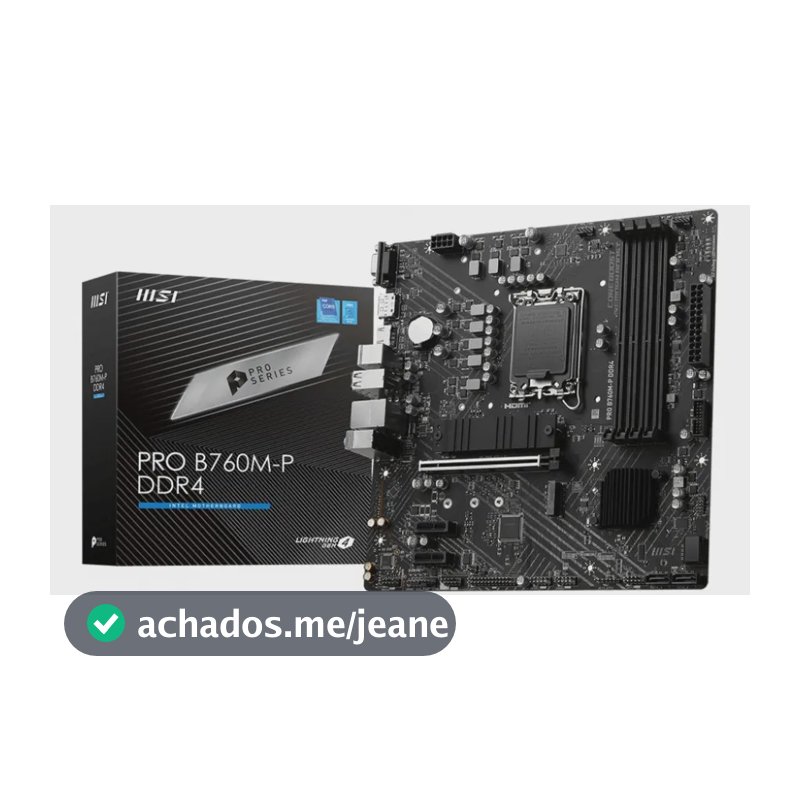 Placa-mãe Msi Pro B760m-p Lga1700 Ddr4 Micro Atx cor preta