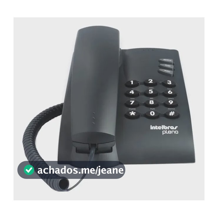 Telefone Pleno Intelbras Com Fio Preto