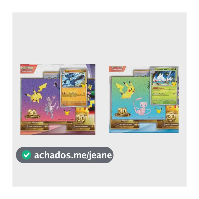 Kit Pokémon 30 Anos: Blister Triplo Lucario + Blister Triplo Exeggutor