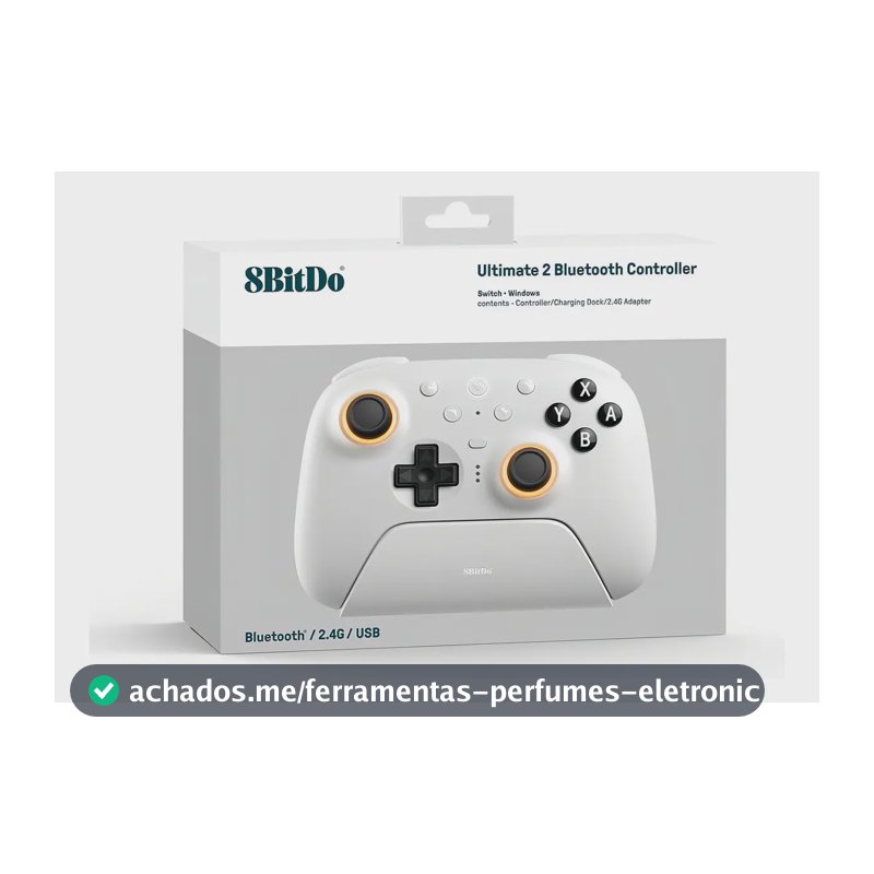 Controle Bluetooth 8BitDo Ultimate 2 com Dock para Nintendo Switch e Windows