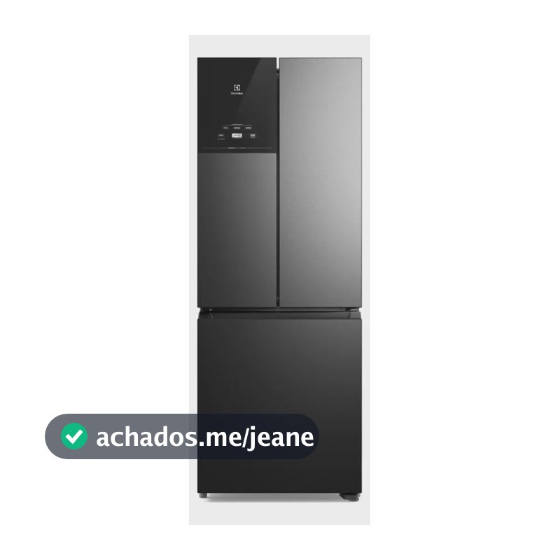 Geladeira Frost Free Inverter 480L Efficient AutoSense 3 Portas Black Inox Look IM7B Electrolux