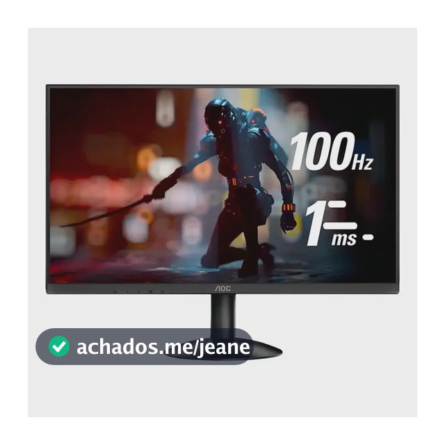 Monitor Aoc 23,8  Full Hd 100hz 1ms Hdmi Vga 24b30hm2 Preto Único 127/220v