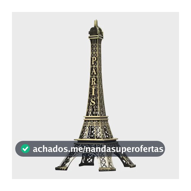 Torre Eiffel Paris Enfeite Miniatura Decoração De Metal 32cm Marrom-escuro