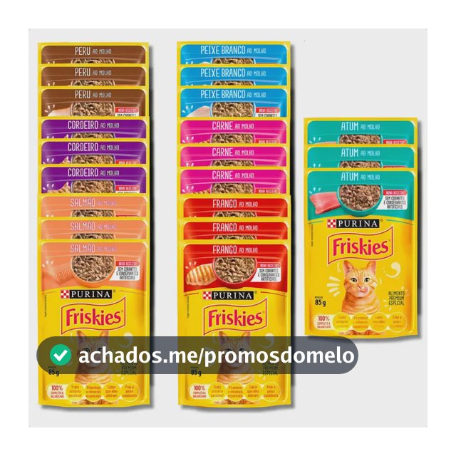 Friskies Ração Úmida Sachê 85g Gatos Adultos Kit 21 Sabores Variados