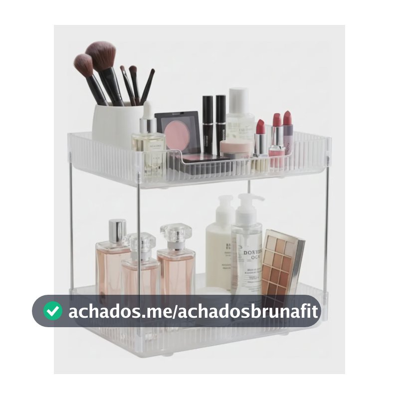Organizador Cosméticos Maquiagem E Perfumes 2 Andares Luxo Transparente