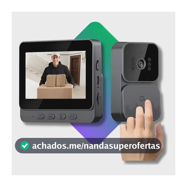 Vídeo Porteiro Sem Fio Interfone Bidirecional Wireless Hd  Cinza-escuro 127/220v