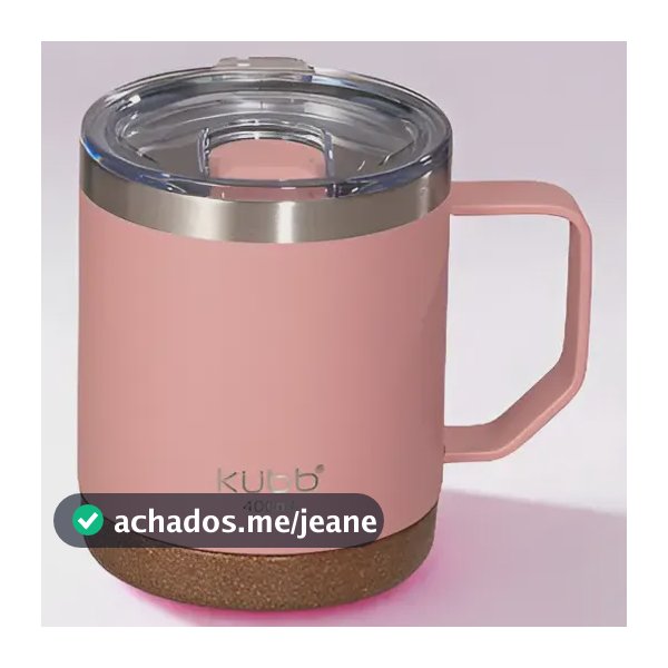 Caneca Térmica Kubb 400ml Inox Rosa