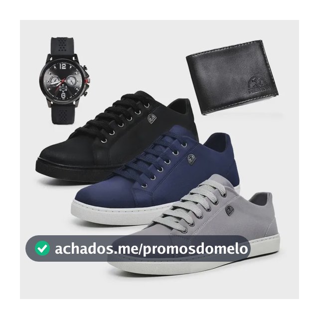 Kit 3 Pares Tênis Polo Fran Sapato Masculino Sapatênis Full