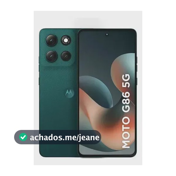 Smartphone Motorola Moto G86 5g - 512gb 8GB RAM + 16GB RAM Boost Tela 1.5k Poled, 50mp Sony Camera Ois Moto Ai, Videos Em 4k, Ip68 + Ip69 - Verde Escuro