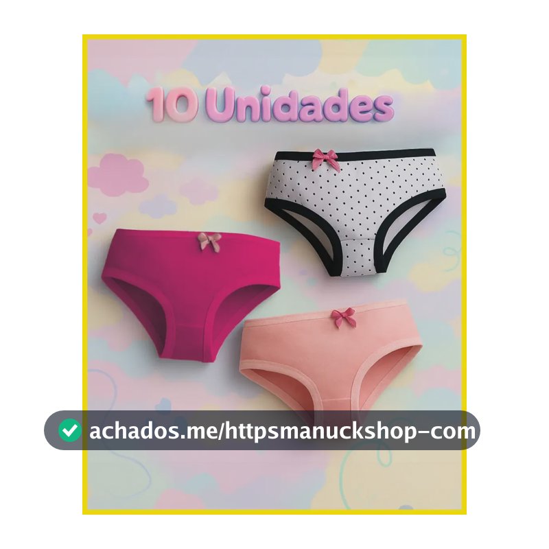 10 Calcinha Infantil Antialergica Algodao Premium Kit Basica Sortido 12