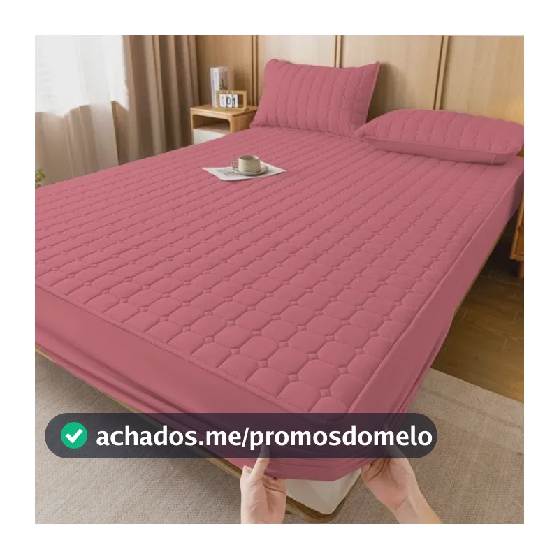 Protetor De Colchão Impermeável Queen Antialérgico Antiácaro Matelado Rosê