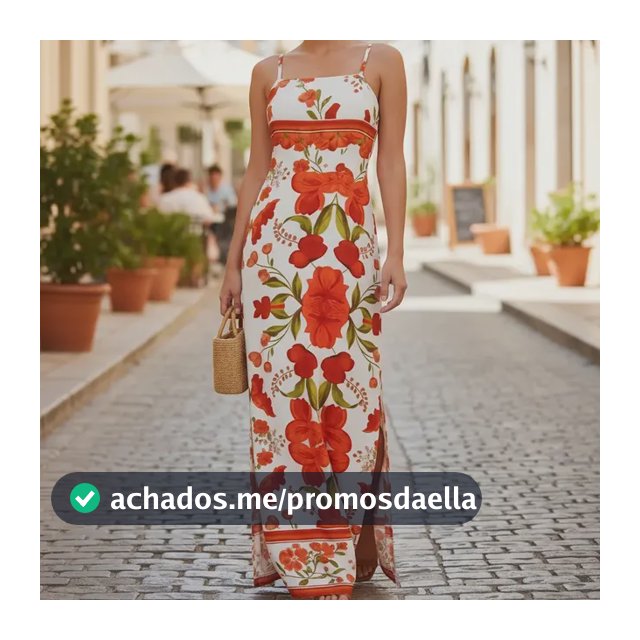 Vestido Feminino Longo Fenda Lateral Estampado Moda Casual