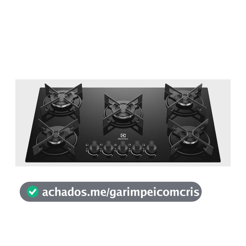 Cooktop 5 Bocas a Gás Electrolux Mesa de Vidro Efficient Grade de Aço Fosco (KE5GR) Bivolt