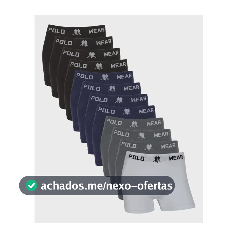 Kit Com 12 Cuecas Boxer Masculina Adulto Polo Wear Original