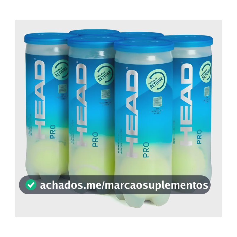 Kit Bola De Tênis  Head Pro - 6 Tubos 18 Bolas Amarelas Pro Amarelo