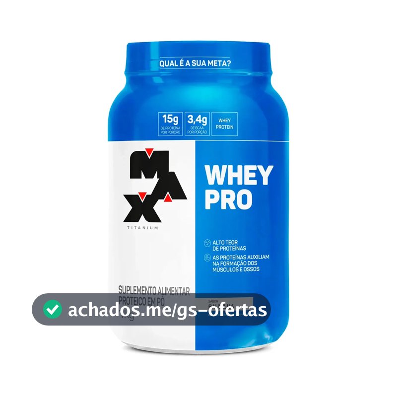 Proteína Max Titanium Whey Pro Concetrado em pó sabor Baunilha x 1kg