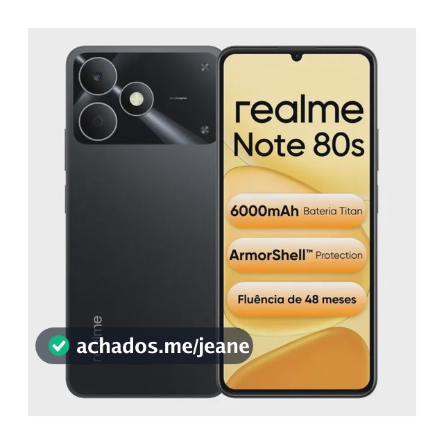 Celular Smartphone Realme Note 80s 128gb 4gb Ram Dual Sim Bateria 6000mah Ultrafino 7,94 Mm Resistência À Poeira E Água Ip54