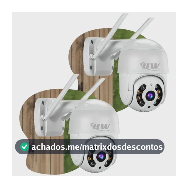 Kit 2 Câmeras Segurança Ip Interna Externa Wifi iCSee Infravermelho Prova D’Água - HW