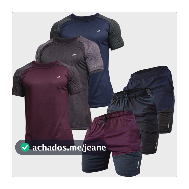 Kit 3 Conjuntos Dry Fit Masculino Academia Fitness Lisa Malh Preto+vermelho+azul G