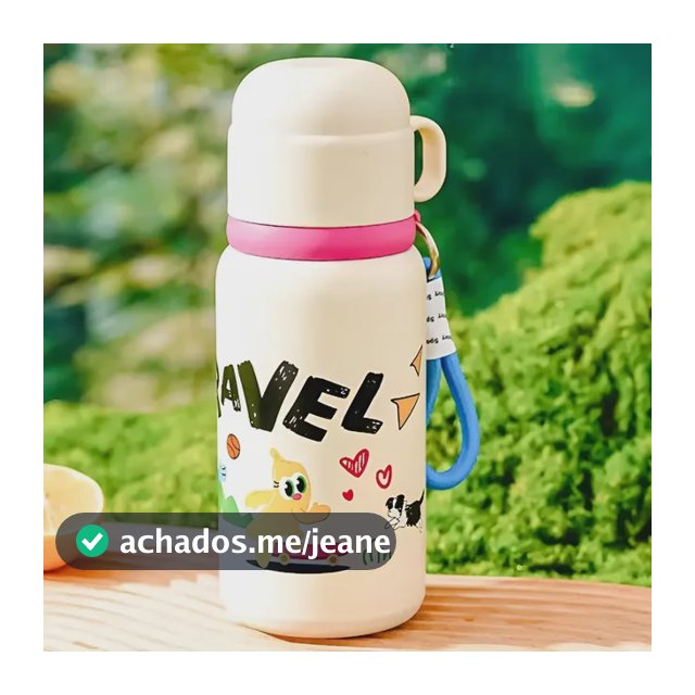 Garrafa Térmica Infantil Com 450ml Inox Escolar Copo + Alça