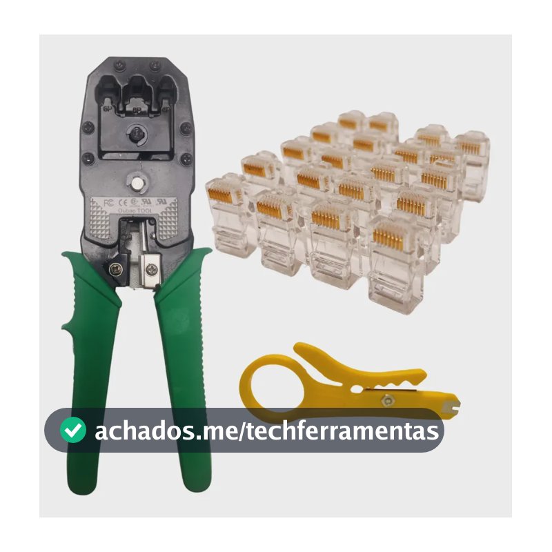 Alicate Crimprar Rj45 Rj11 Cabo Rede Telefonia 10 Conectores