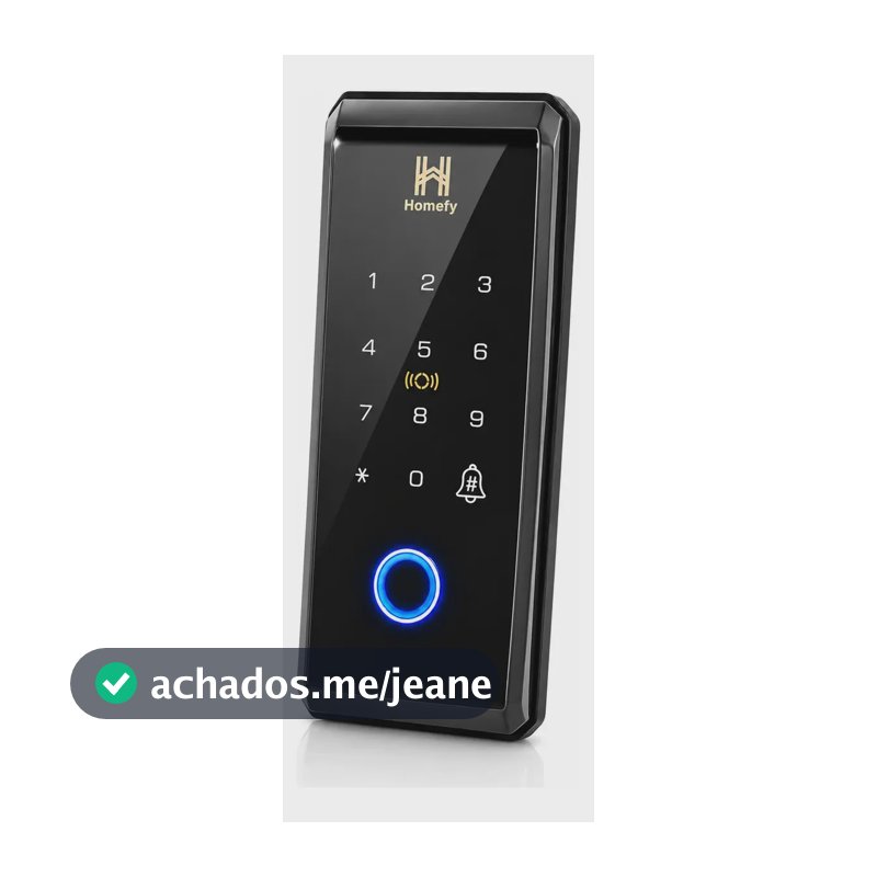 Fechadura Digital De Sobrepor Touch Screen Biometria Preta
