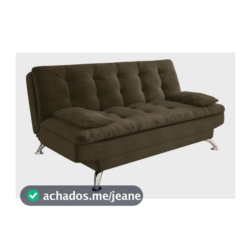 Sofá-cama 3 Lugares Casal Premium Ii Suede Café Marrom