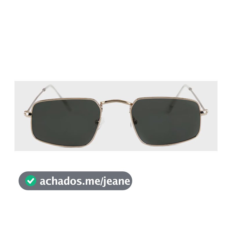 Óculos de Sol Saint Germain Hylan Geométrico para Homens e Mulheres com Lente Verde e Armação Dourada