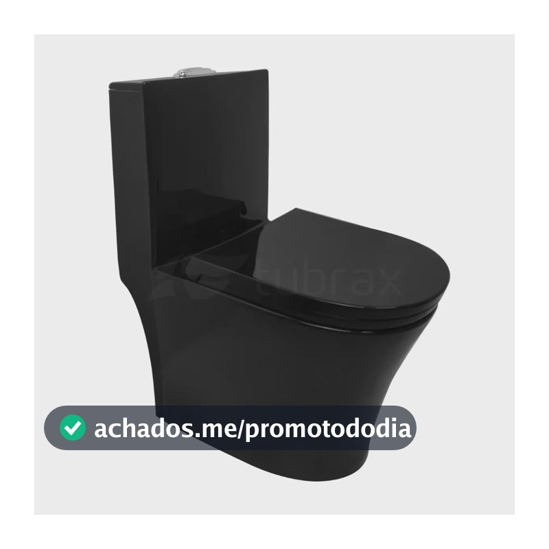 Vaso Sanitário Monobloco Preto Caixa Acoplada Privada Preto