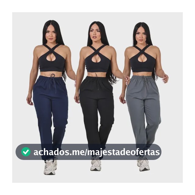 Kit 3 Calças Jogger Femininas Secagem Rápida E Conforto Preto - Marinho - Cinza Escuro Liso G