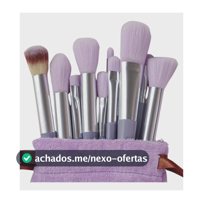 Kit Pincel De Maquiagem Com 13 Unidades Sombra Blush Cor Roxo